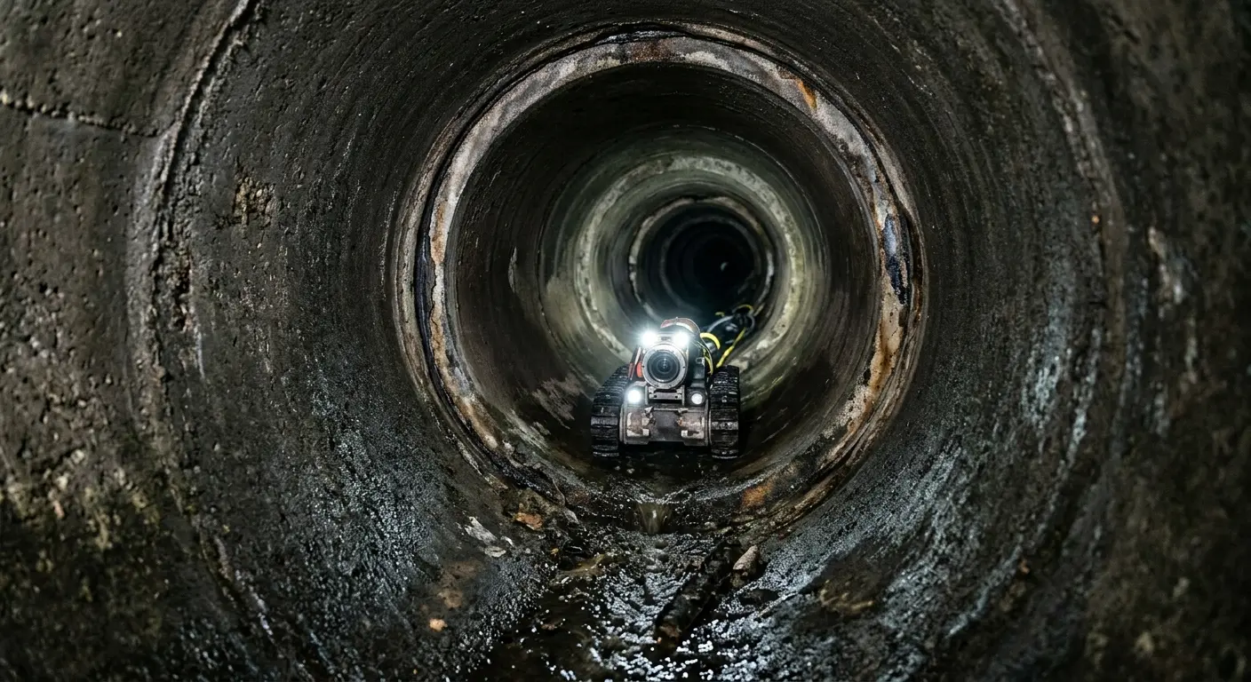 Robotic sewer camera inspecting pipe interior for Drain Snake Service in Fruitridge Pocket